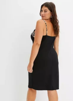 Animal Print Trim Party Dress -Enchanted Styles Animal Print Trim Party Dress951394FRSB W01