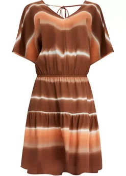 Batik Stripe Open Back Detailed Dress -Enchanted Styles Batik Stripe Open Back Detailed Dress927766FRSC