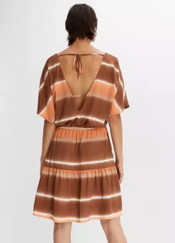 Batik Stripe Open Back Detailed Dress -Enchanted Styles Batik Stripe Open Back Detailed Dress927766FRSP W01