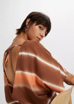 Batik Stripe Open Back Detailed Dress -Enchanted Styles Batik Stripe Open Back Detailed Dress927766FRSP W02