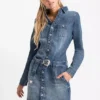 Belted Denim Dress -Enchanted Styles Belted Denim Dress928724FRSP