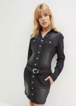 Belted Denim Dress -Enchanted Styles Belted Denim Dress973542FRSP