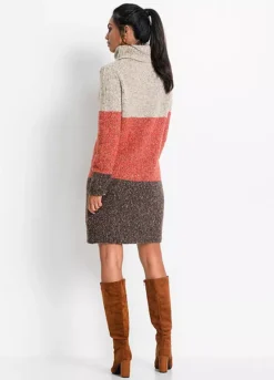 Block Stripe Knitted Dress -Enchanted Styles Block Stripe Knitted Dress946291FRSP W01