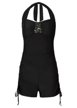 Brooch Detail Swim Dress 9 Brooch Detail Swim Dress -Enchanted Styles Brooch Detail Swim Dress930720FRSC