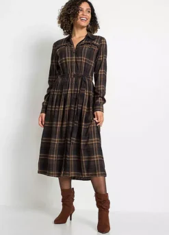 Checked Shirt Midi Dress -Enchanted Styles Checked Shirt Midi Dress914802FRSP