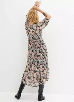 Chiffon Floral Print Midi Dress -Enchanted Styles Chiffon Floral Print Midi Dress952544FRSP W01
