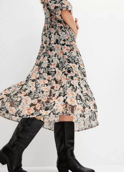 Chiffon Floral Print Midi Dress -Enchanted Styles Chiffon Floral Print Midi Dress952544FRSP W03