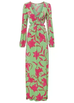 Cut-Out Floral Print Maxi Dress -Enchanted Styles Cut Out Floral Print Maxi Dress910611FRSC