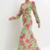 Cut-Out Floral Print Maxi Dress -Enchanted Styles Cut Out Floral Print Maxi Dress910611FRSP