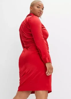 Decorative Button Placket Ruched Shirt Dress -Enchanted Styles Decorative Button Placket Ruched Shirt Dress941687FRSB W01