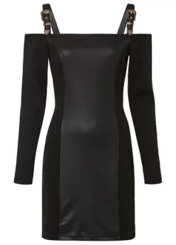 Faux Leather Party Shift Dress -Enchanted Styles Faux Leather Party Shift Dress910790FRSC