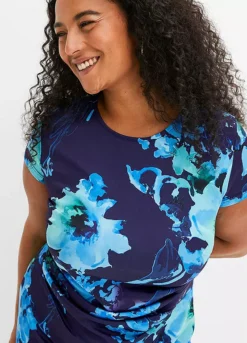 Floral Print Cap Sleeve Shift Dress -Enchanted Styles Floral Print Cap Sleeve Shift Dress955176FRSB W02