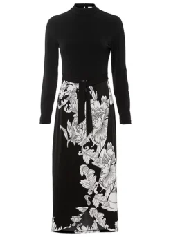 Floral Print Long Sleeve Shift Dress -Enchanted Styles Floral Print Long Sleeve Shift Dress964398FRSC