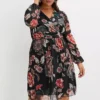 Floral Print Net Dress -Enchanted Styles Floral Print Net Dress952627FRSB