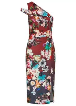 Floral Print One Shoulder Dress -Enchanted Styles Floral Print One Shoulder Dress941166FRSC