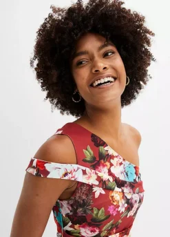 Floral Print One Shoulder Dress -Enchanted Styles Floral Print One Shoulder Dress941166FRSP W02