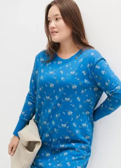 Floral Print Sweatshirt Dress -Enchanted Styles Floral Print Sweatshirt Dress929485FRSB W02