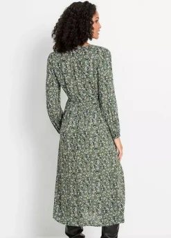 Floral Print V-Neck Dress -Enchanted Styles Floral Print V Neck Dress928213FRSP W01