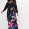 Floral Print V-Neck Maxi Dress -Enchanted Styles Floral Print V Neck Maxi Dress921897FRSB