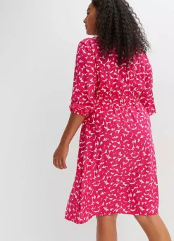 Floral Three-Quarter Sleeve Shirt Dress 11 Floral Three-Quarter Sleeve Shirt Dress -Enchanted Styles Floral Three Quarter Sleeve Shirt Dress928412FRSB W01