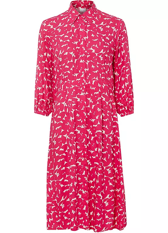 Floral Three-Quarter Sleeve Shirt Dress 5 Floral Three-Quarter Sleeve Shirt Dress - Image 3