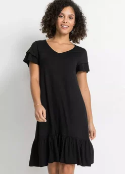 Flounced Jersey Dress