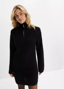 Half Zip Knitted Dress -Enchanted Styles Half Zip Knitted Dress953430FRSP