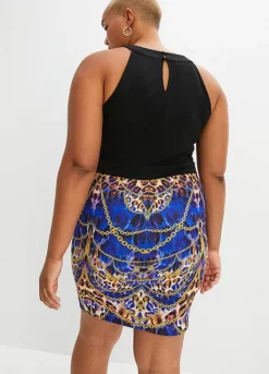 Halterneck Animal Print Dress -Enchanted Styles Halterneck Animal Print Dress945622FRSB W01