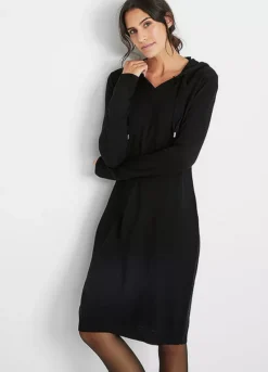 Hooded Knee-Length Knit Dress -Enchanted Styles Hooded Knee Length Knit Dress955531FRSP