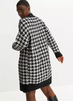 Houndstooth Knitted Dress -Enchanted Styles Houndstooth Knitted Dress914658FRSB W01