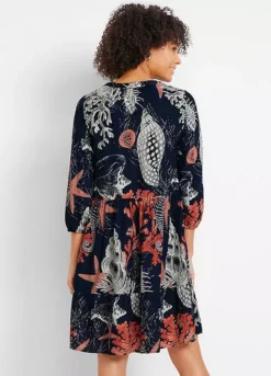 Kaftan Three Quarter Length Sleeve Dress -Enchanted Styles Kaftan Three Quarter Length Sleeve Dress954341FRSP W01