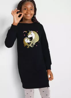 Kids Unicorn Print Sweater Dress