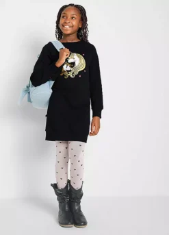 Kids Unicorn Print Sweater Dress -Enchanted Styles Kids Unicorn Print Sweater Dress951694FRSP W02