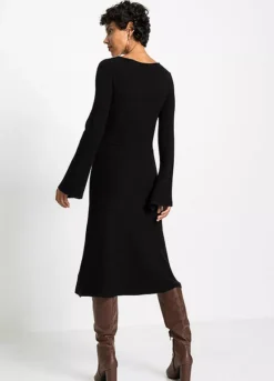 Knitted Square Neck Dress -Enchanted Styles Knitted Square Neck Dress967982FRSP W01