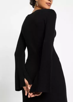 Knitted Square Neck Dress -Enchanted Styles Knitted Square Neck Dress967982FRSP W03