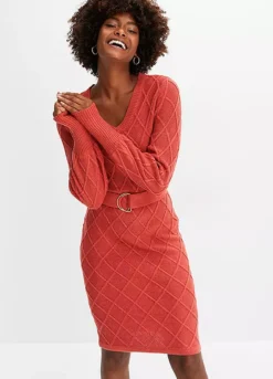 Knitted Tie Dress -Enchanted Styles Knitted Tie Dress925723FRSP