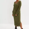Knitted V-Neck Midi Dress -Enchanted Styles Knitted V Neck Midi Dress953138FRSP