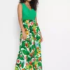 Lace Bodice Tropical Print Maxi Dress -Enchanted Styles Lace Bodice Tropical Print Maxi Dress955464FRSP