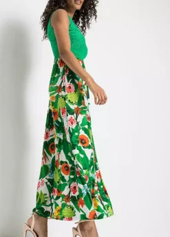 Lace Bodice Tropical Print Maxi Dress 11 Lace Bodice Tropical Print Maxi Dress -Enchanted Styles Lace Bodice Tropical Print Maxi Dress955464FRSP W03