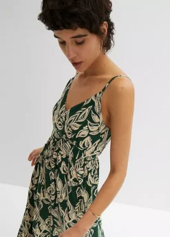 Leaf Print Smocked Maxi Dress -Enchanted Styles Leaf Print Smocked Maxi Dress951091FRSP W02