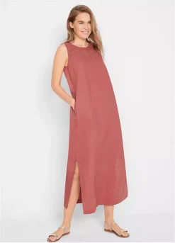 Linen Blend Maxi Dress -Enchanted Styles Linen Blend Maxi Dress916892FRSP