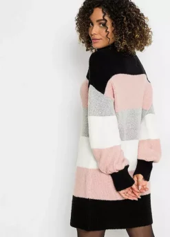 Long Block Stripe Jumper Dress -Enchanted Styles Long Block Stripe Jumper Dress916203FRSP W01