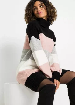 Long Block Stripe Jumper Dress -Enchanted Styles Long Block Stripe Jumper Dress916203FRSP W03