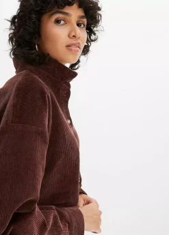 Long Sleeve Cord Shirt Dress -Enchanted Styles Long Sleeve Cord Shirt Dress926264FRSP W02