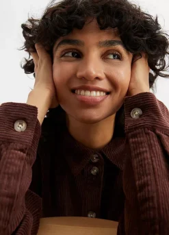 Long Sleeve Cord Shirt Dress -Enchanted Styles Long Sleeve Cord Shirt Dress926264FRSP W03