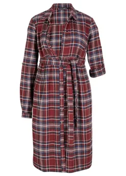 Maternity Check Shirt Dress -Enchanted Styles Maternity Check Shirt Dress975990FRSC