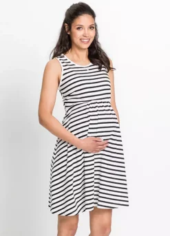 Maternity Stripy Dress -Enchanted Styles Maternity Stripy Dress909036FRSP