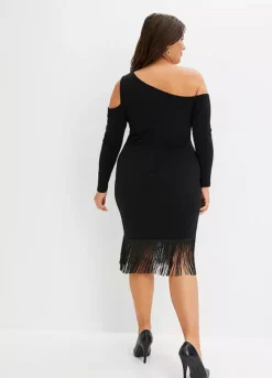 One Shoulder Fringed Dress -Enchanted Styles One Shoulder Fringed Dress937207FRSB W01