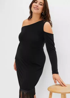 One Shoulder Fringed Dress -Enchanted Styles One Shoulder Fringed Dress937207FRSB W02