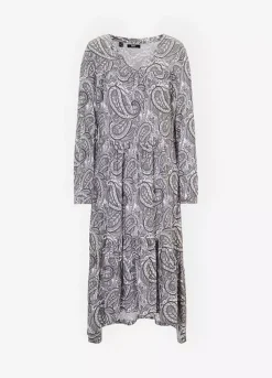 Paisley Print Jersey Midi Dress -Enchanted Styles Paisley Print Jersey Midi Dress958270FRSC